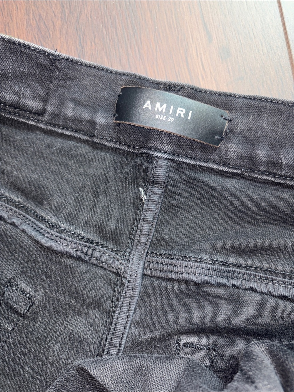 AMIRI Men’s Black Ripped Skinny Jeans - Picture 4 of 6